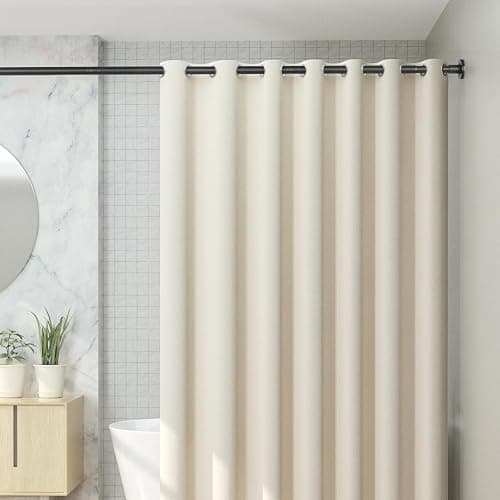 CorkLatta Black Shower Curtain Rod 31 to 80 Inch,1 Inch Diameter Adjustable Spring Tension Stainless Steel Telescoping Rod,Easy Install,No Rust thumbnail 2