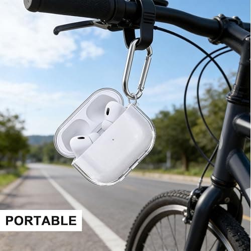 for AirPods 4th Generation Case Cover 2025, Military-Grade Shockproof, Soft TPU Highly Transparent Anti-Yellowing for AirPods 4 Case with Cleaning Kit & Carabiner, Clear White thumbnail 2