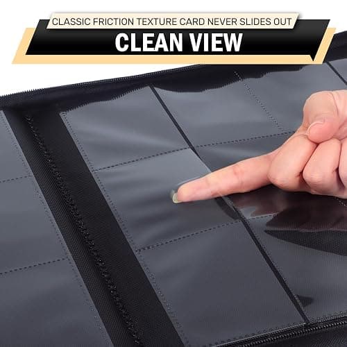 12 Pocket Zipper Trading Card Binder, 720 Large Capacity Side Loading Non-Ring Card Album, Double Sided Acid-Free Card Protector Binder for TCG, MTG, Sport Card, Yellow thumbnail 6
