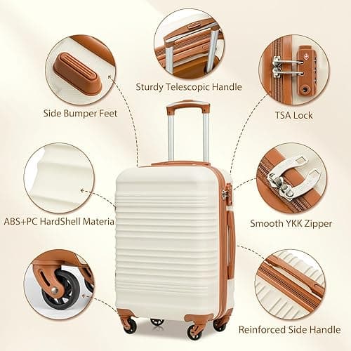 COOLIFE Luggage Set 6 Piece, 16" 20" 24" 28" Suitcase Set + Expandable Travel Duffels Bag ＆ Toiletry Bag | ABS Hard Shell, TSA Lock & Spinner Wheels - for Europe, Cruise, Study Abroad & Family Travel thumbnail 6