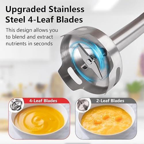 Liebe&Lecker Immersion Blender Handheld Cordless, 3 in 1 Cordless Hand Blender, 8 Speed Emulsion Blender Handheld with Whisk Milk Frother for Soup Smoothie thumbnail 5