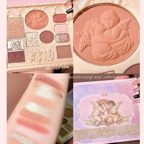 Embossed Eyeshadow 10 Colors Eyeshadow Palette Makeup Blush Highlighter All In One Disc Matte&Glitter Eyeshadow Makeup High Pigmented Shades Naturing-Looking Multifunctional Eyeshadow Palette thumbnail 8
