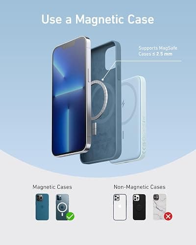 Anker 621 Magnetic Portable Charger (MagGo), 5,000mAh Wireless Power Bank with USB-C Cable, Magsafe-Compatible Battery Pack for iPhone 16/15/14/13/12 Series thumbnail 6