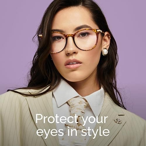 Gaoye Blue Light Blocking Glasses, Retro Round Eyewear Frame Anti Eyestrain Computer Glasses for Women Men (Tea Leopard/Transparent Lens) thumbnail 6