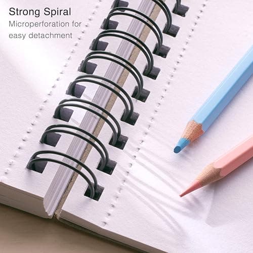 ARTISTIC EYE 5.5X8.5” Premium Sketch Book Set, Pack of 3 (300 Sheets), 68lb (100gsm), Spiral Bound, Acid-Free Drawing Paper, Perfect for Most Dry Media, Ideal for Beginners & Professionals (Set of 3) thumbnail 5