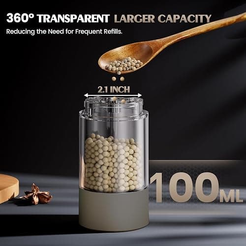 Electric Salt and Pepper Grinder Set Automatic Adjustable Coarseness Pepper Grinder Shakers Set Kitchen Products Anniversary Birthday Ideas Gifts for Men thumbnail 5