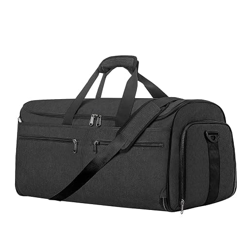 Garment Duffle Bags for Travel, Bukere Convertible Carry on Garment Duffel Bag for Men Women, Shoe Compartment, 2 in 1 Hanging Dress Suitcase Suit Travel Bags, Midnight Grey - Image 1