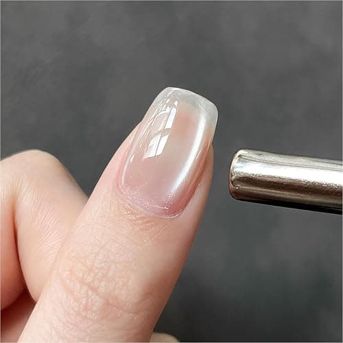 GAOY Glassy Cat Eye Gel Nail Polish, 16ml Glitter Holographic UV Gel Polish with Magnet, Reflective Translucent, 2341 Silvery Moonlight thumbnail 7