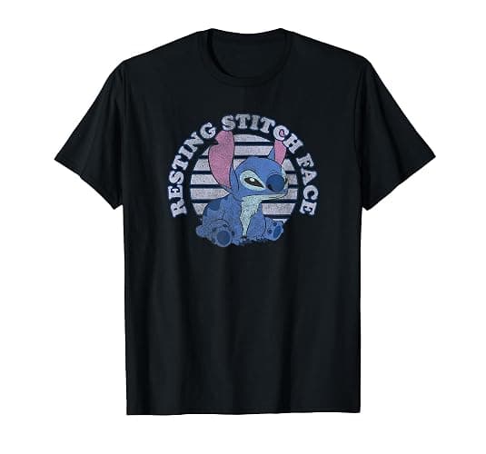Disney Lilo & Stitch Resting Stitch Face T-Shirt - Image 1