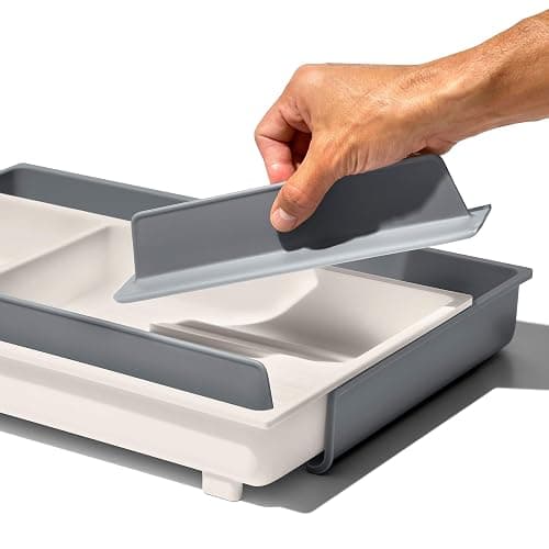 OXO Good Grips Drawer, Large Expandable Kitchen Tool Organizer, White thumbnail 4