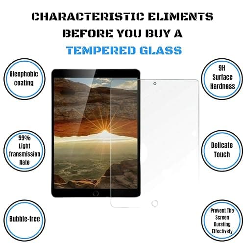 GOFTick Screen Protector [2-Pack] For iPad 9th / 8th / 7th Generation (2021/2020/2019) - 10.2 Inch - HD View Bubble-Free, 9H Tempered Glass - Only For iPad 9/8/7 Generation (2 Screen Protector) thumbnail 5