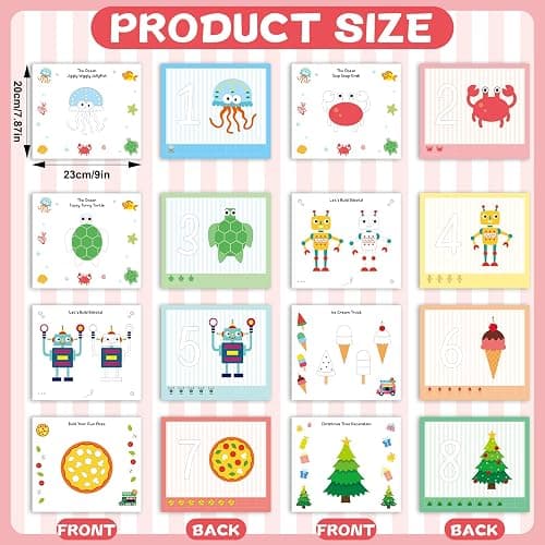 Hoolerry 8 Pieces Play Dough Activity Mats Play Mats for Clay or Dough Play Dough Clay Mats Accessories for Family thumbnail 2