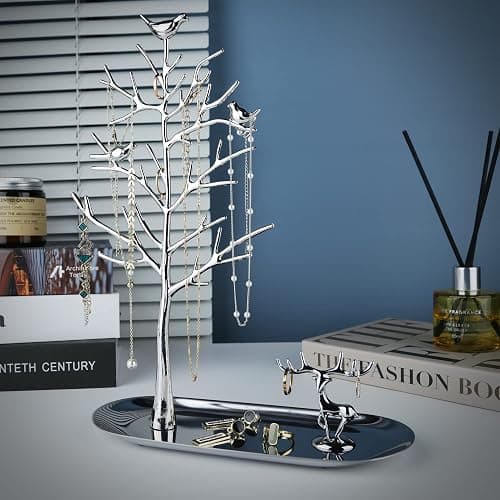 MORE&LESS Tree and Deer Jewelry Rack,for Ring Earrings Necklace Bracelet,Suitable for living rooms, bathrooms,offices,etc. thumbnail 2