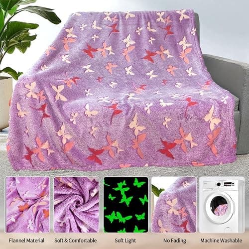 Butterfly Blanket for Women/Girls, Butterfly Gifts for Women Adults, Cute Blankets for Teen Girls, Personalized Blankets for Adults/Kids,Soft Fleece Blanket and Throw,Birthday 40"x 50" thumbnail 5
