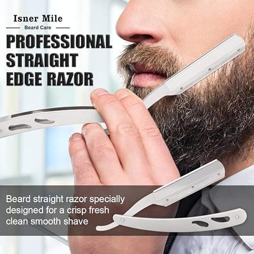 Isner Mile Beard Grooming Kit for Men Care: Trimming Sets with Beard Wash - Oil - Balm - Brush - Comb & Straight Razor, Birthday Christmas Gifts Mens Stocking Stuffers for Him Boyfriend Dad Husband thumbnail 3