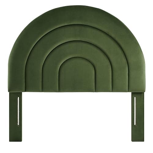 Modway Solana Soft Arch Shaped Round Twin Headboard in Moss Green – Upholstered Headboard – Stain-Resistant Performance Velvet Headboard for Twin Beds thumbnail 6