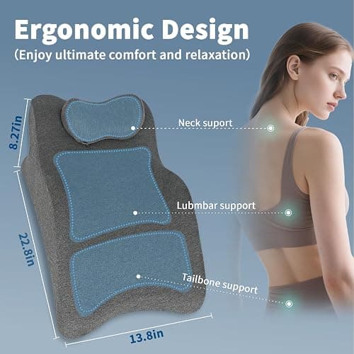 XZdream Ergonomic Wedge Prone Pillow,Multi-Functional Memory Foam Bed Pillow,Reading Pillow,Ideal for Bed Breaks,Sitting Up,Back Support,Sleeping,Anti Snoring,Back and Leg Pain Relief thumbnail 2