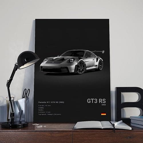 Morden Super Car 911 GT3 RS Poster for Men Cave Boys Room Canvas Racing Wall Art Perfect for Home Decor Office Dorm Decoration Birthday Party Gifts Frame-style 08x12inch(20x30cm) thumbnail 8