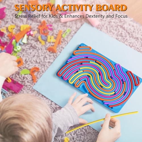 Sensory Fidget Toys for Kids Toddler Boys ,Sensory Activity Board for Stress Anxiety Autistic ADHD, Calm Down Travel Airplane Essentials Toys for 3+ Year Old, Stuffers Gifts for Teen Girls thumbnail 3
