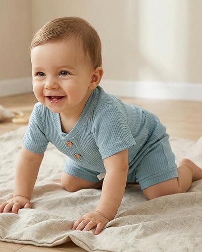 Jecson Newborn Boy Clothes Baby Boy Outfits Set Baby Boy Summer Clothes Soft Cotton Short Sleeve Top and Shorts for 0-18M thumbnail 6
