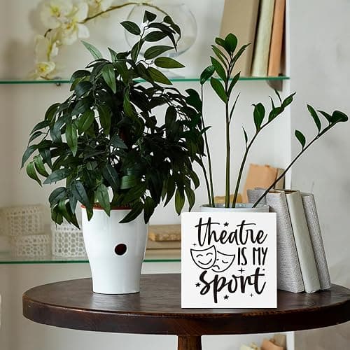 Home Theater Decor Movie Media Room Decor Theater Gifts Tub1714 | Movie Theater Broadway Lovers Gifts for Women Men,Wooden Decorations Sign for Home Office Desk Shelf,5''X5'' thumbnail 6