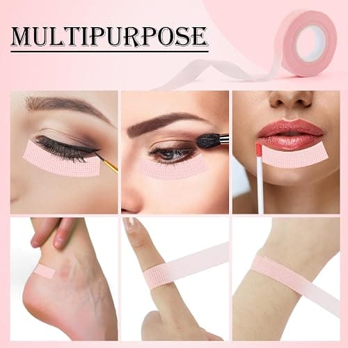 BEVTEE 12 Rolls Lash Tape, Self-Adhesive Eyelash Tape for Eyelash Extensions, Soft and Breathable Micropore Eyelash Extension Tape Supplies for Lash Clusters Eyeshadow Makeup, 9m/10yard Pink thumbnail 6