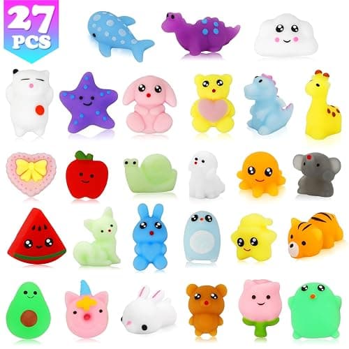 Mochi Squishy Toys, 27pcs Mini Kawaii Squishies Party Favors for Kids 4-8 8-12 Boys Girls Birthday Gifts Fidget Sensory Treasure Box Toys for Classroom Prizes Pinata Goodie Bags Xmas Stocking Stuffers thumbnail 5