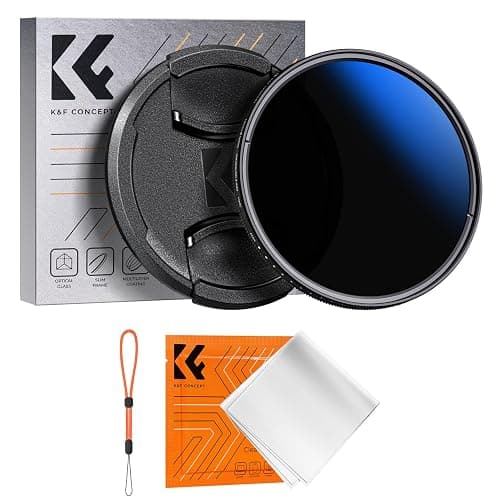 K&F CONCEPT 67mm Variable ND Camera Lens Filter ND2-ND400 (1-9 Stops) + Filter Cap + Cleaning Cloth 18 Multi-Layer Coatings Adjustable Neutral Density Ultra Slim for Camera Lenses(K-Series) - Image 1