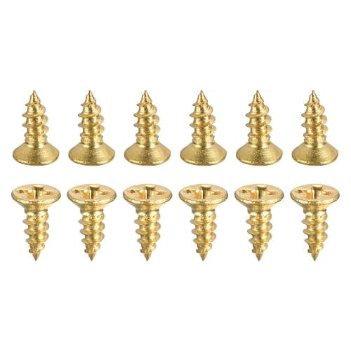 DTGN M2x5mm(DXL) Brass Phillips Wood Screws - 100Pack - Good for Wood Crafts, Furniture - Countersunk Head Self-Tapping Screw - Brass Tone - Image 1