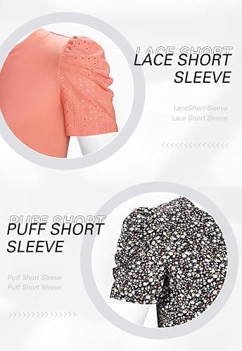 Ivicoer Puff Short Sleeve Shirt for Women Eyelet Tops Summer Crewneck Blouse Loose Fit S-XXL thumbnail 6