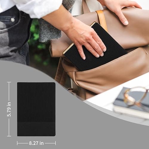 TSFPapier Lined Journal Notebook for Work College Ruled Note Book 5.79"x8.27" A5 PU Leather Daily Journaling 216 Pages for Women Men Writing Home School Supplies Business (Black) thumbnail 3