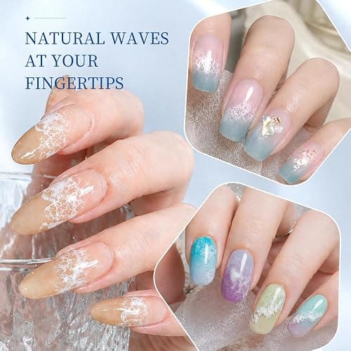JODSONE Ocean Wave Blooming Gel Nail Polish,16.5ml Wave White Blooming Liquid for Spreading Effect Wave,High Fluidity Wave Textures for Ocean Wave Nail Art,DIY Nail Art Design thumbnail 7