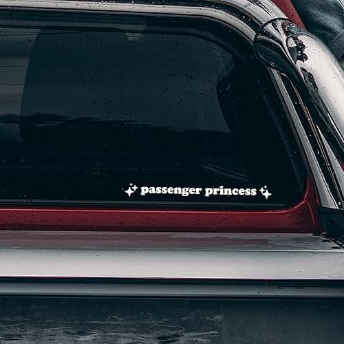 Aolamegs Passenger Princess Sticker, 3 Pack Cute Stickers for Window Rearview Mirror, Funny Girl Car Accessories Car Mirror Decal (White) thumbnail 7