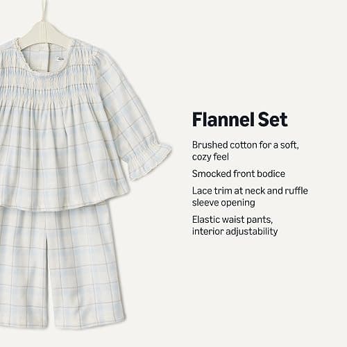 Amazon Essentials x Sofia Grainge Toddler and Baby Girls' Long Sleeve Flannel Set thumbnail 3