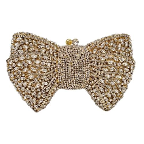 HUANG ZHUANG Bowknot Luxury Crystal Clutch Women Glitter Rhinestone Evening Bag for Party Wedding - Image 1