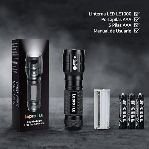 Lighting EVER LED Flashlights High Lumens, Small Flashlight, Waterproof, Adjustable Focus Flash Light for Outdoor, Emergency, Camping, AAA Batteries Included, 2 Pack thumbnail 5