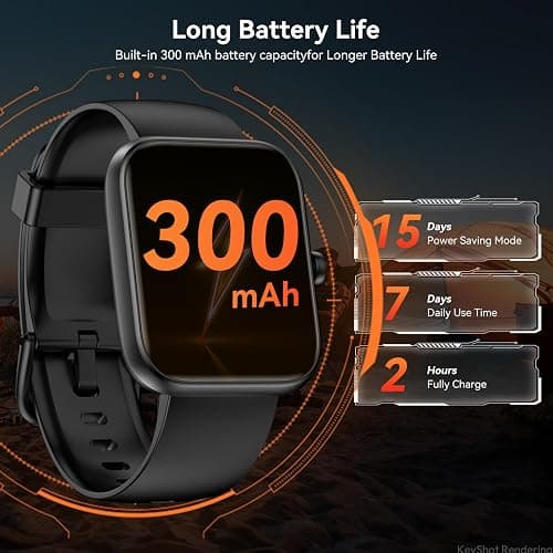 Smart Watch with Alexa Built-in, 1.83" HD Touchscreen Fitness Tracker, Bluetooth Notifications/Calls, IP68 Waterproof, 120+ Sport Modes, 24/7 Heart Rate & Sleep Monitor for iPhone Android iOS (Black) thumbnail 7