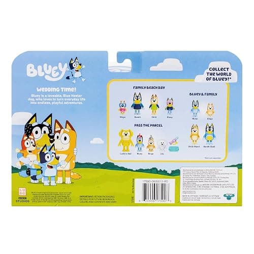 Bluey Figure 4-Pack Wedding Time, Re-Enact Uncle Rad and Frisky's Wedding Day and Bingo Flower Girl Figures thumbnail 8