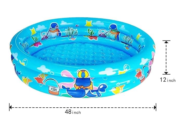 3 Rings Kiddie Pool for Toddler, 48”X12”，Kids Swimming Pool, Inflatable Baby Ball Pit Pool, Small Infant Pool (Blue) thumbnail 3