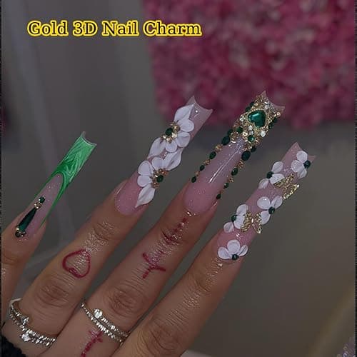 ZUMILLMN 20Pcs 3D Gold Nail Charms Random Butterfly Crown Cherry Nail Art and Gems for Nail 3D Alloy Nail Charms Shiny Nail Rhinestones Alloy Nail Charm Nail Gems Cute Charms for Nails Design（Gold） thumbnail 2