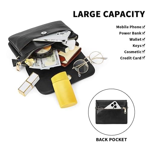 CHOLISS Small Crossbody Bags for Women, Vegan Leather Cell Phone Purse, Mini Travel Purse with Adjustable Strap Womens Gifts thumbnail 3