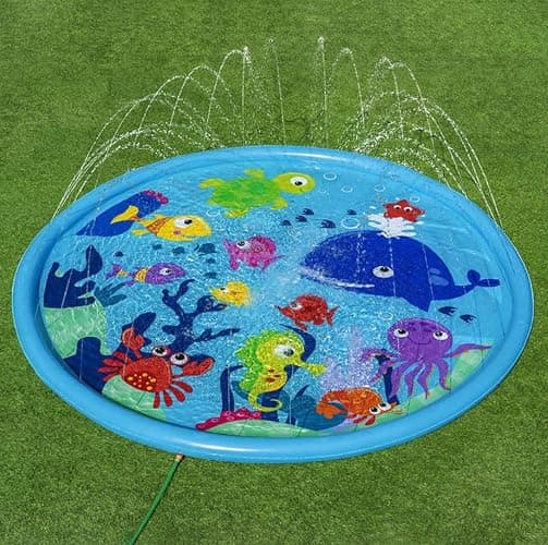 Bestway H2OGO! Under The Sea 10' Splash Pad (Under The sea, Animal floor print), Blue thumbnail 2