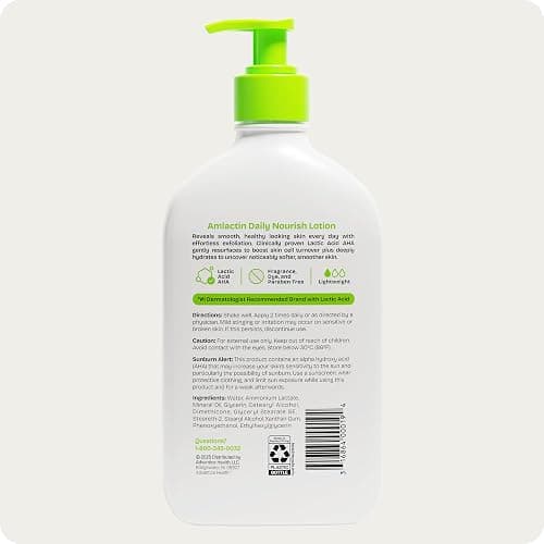 AmLactin Daily Nourish Therapeutic Body Lotion for Dry Skin - No-Scrub Exfoliator and Moisturizer 12% Lactic Acid Lotion, 14.1 oz (Packaging May Vary) thumbnail 7
