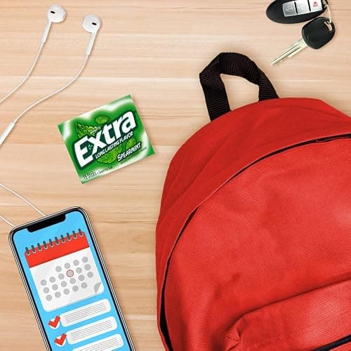 EXTRA Spearmint Sugar Free Chewing Gum, 3 Pack Bulk Gum (45 Sticks Total), Long-Lasting Fresh Breath, Individually Wrapped | Long Lasting Mint Flavor for Fresh Breath, Individually Wrapped Packs for Sharing, Great for School, Work and Travel thumbnail 7