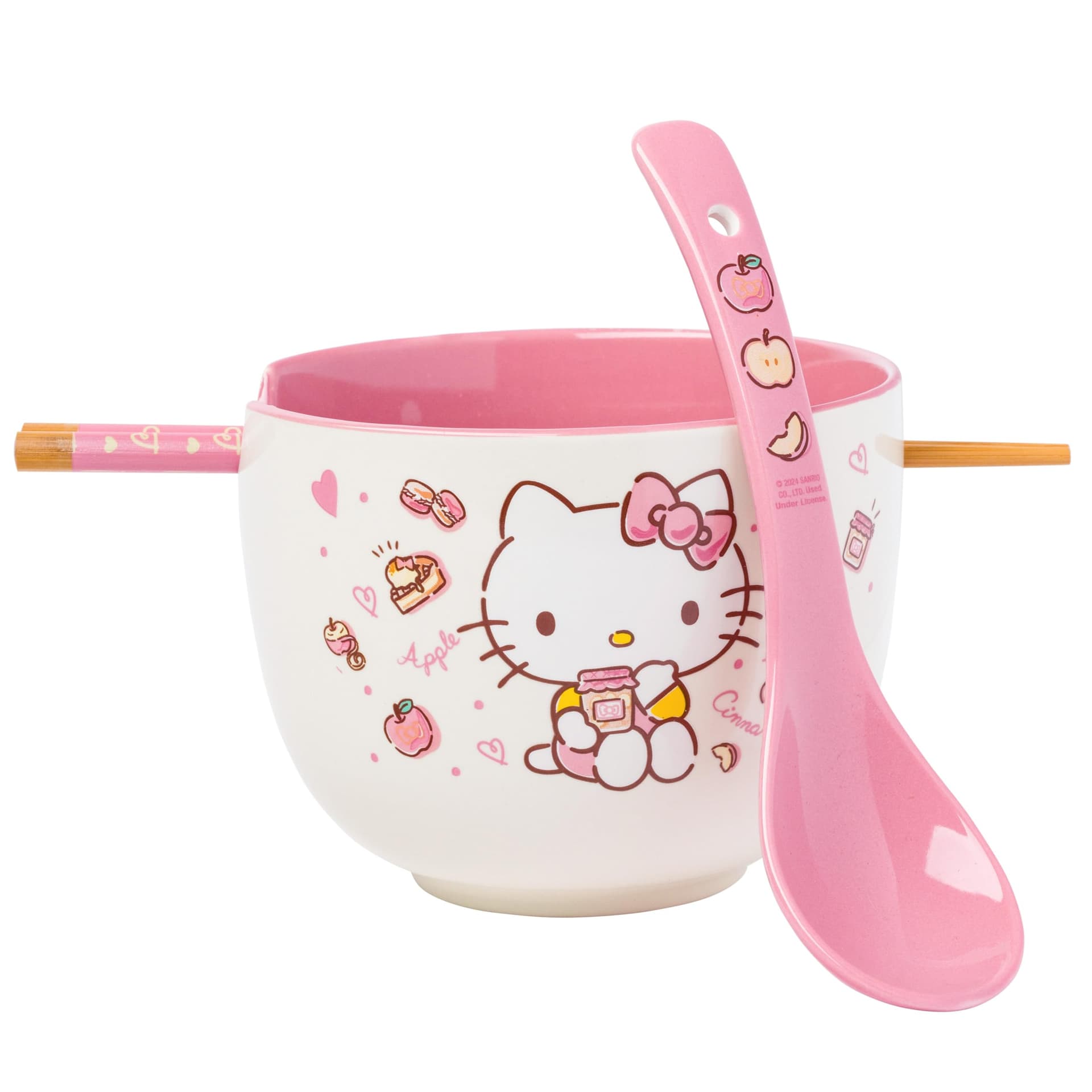 Silver Buffalo Sanrio Hello Kitty - Juego de cuencos y palillos de ramen de 20 onzas - Image 1