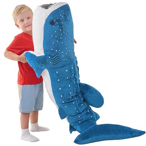 Mukouxun Giant Whale Shark Plush Pillow Toy - Realistic Big Stuffed Animal - Image 1