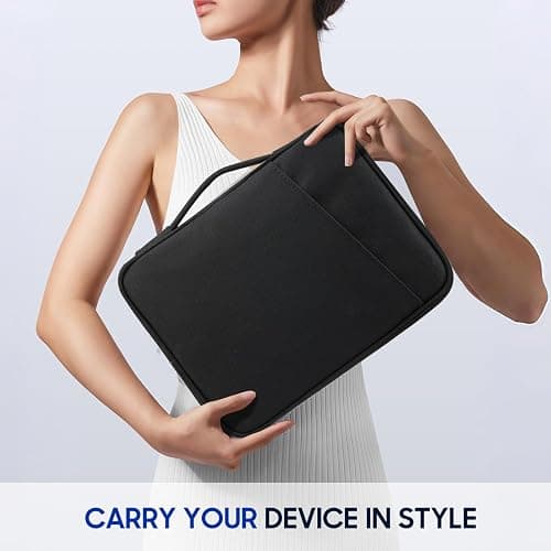 TiMOVO 9-11" Tablet Sleeve for iPad A16 & Galaxy Tab, Black | Protective Bag with Pockets, Fits iPad 10.9"/10.2" Air 11" 5th/4th Gen, Galaxy Tab A9+/A11+ 11" thumbnail 3
