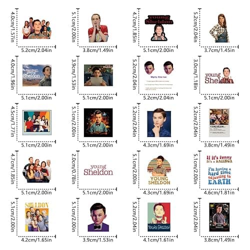 64pcs Sheldon TV Drama Romantic Aesthetics Retro Funny Stickers Pop Kawaii Pack | Vsco Funny Cool Deacls Graffiti Stickers Vinyl for Water Bottle Skateboard Luggage Laptop thumbnail 4