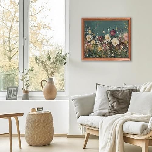 RLTXBUK Vintage Floral Diamond Art Kits, Rustic Cottagecore Wildflower Field Botanical Gem Diamond Painting Art Kits for Adults Kids Beginners, Cottagecore Floral Room Decor 9.8x11.8 Inch thumbnail 7