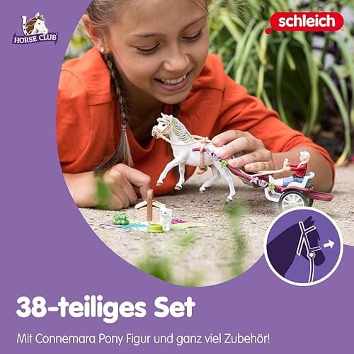 schleich Horse Club - 32PC Cute Carriage Playset with Pony Figurine - Realistic Horse Coach Set with Toy Rider and Dog - Equestrian Set with Accessories for Imaginative Play - Kids Ages 5+ | 42467 thumbnail 5